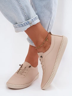 Artiker Kožené dámske poltopánky 58C3070 Beige