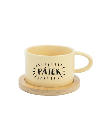 PÁTEK - žlutý hrníček makronka 200 ml