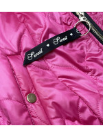 Krátka ružová dámska bunda so stojačikom (B8122-83)