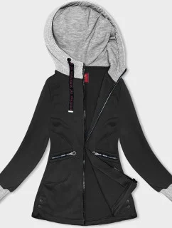 Dámsky sveter s kapucňou čierny (AMG-312A)