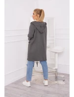 Zateplená bunda s kapucňou v grafitovej farbe