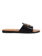 Pohodlné dámske čierne ponožky na podpätku bez päty Pohodlné dámske čierne ponožky na podpätku bez päty