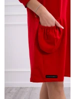 Šaty s kapucňou v červenej farbe