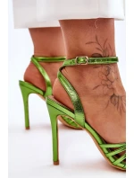 Damskie Sandały Na Szpilce Zielone My Darling