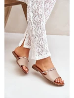 Skórzane Klapki Lewski Shoes 3047 Ciemnobeżowe