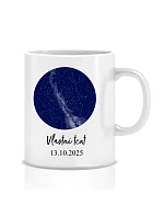 Personalizovaný klasický biely keramický hrnček s objemom 300 ml s mapou hviezd Personalizovaný klasický biely keramický hrnček s objemom 300 ml s mapou hviezd