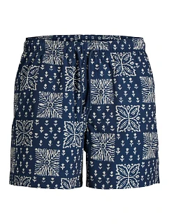 Jack&Jones pánske plavecké šortky JPSTMAUI SHELL AOP SWIM SHORTS REG 12291808 PAGEENT BLUE
