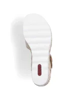 Pohodlné béžové sandále na platforme s podpätkom Rieker W RKR595