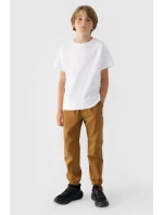 Chłopięce Spodnie Joggery Casual Gładkie 4F 4FJWMM00TTROM0812-82S Brązowe