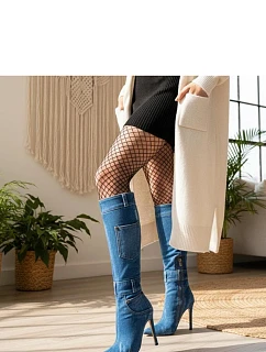 Dámske topánky na podpätku SXX-5 Jeans blue - Step in Style