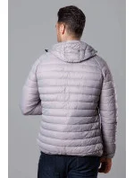 Svetlosivá prešívaná pánska bunda s kapucňou (HM112-30) Svetlosivá prešívaná pánska bunda s kapucňou (HM112-30)