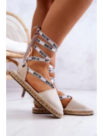 Damskie Wiązane Espadryle Big Star JJ274862 Beżowe