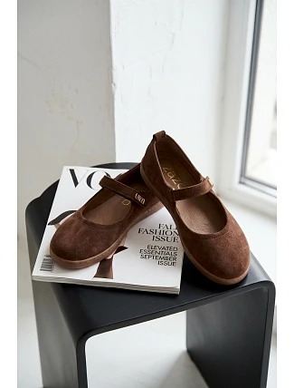 Semišové baleríny Barefoot so Zazoo remienkom 10206 Chocolate Semišové baleríny Barefoot so Zazoo remienkom 10206 Chocolate