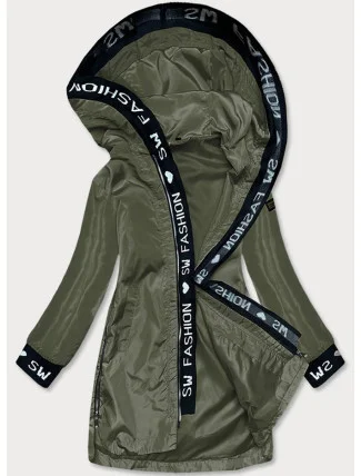 Dámska tenká bunda s ozdobným lemovaním khaki (B8145-11) Dámska tenká bunda s ozdobným lemovaním khaki (B8145-11)