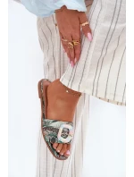 Płaskie Klapki Damskie Z Ozdobną Klamrą Multikolor Clariola