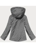 Krátka čierna lesklá dámska bunda (W586-1)