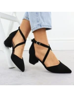 Dámske čierne sandále na podpätku Sergio Leone SK-830
