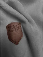 Sivá a ružová hrubšia dámska mikina s prúžkami (2302)