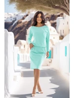 Mikinové šaty s vreckami 189-12 mint - Numoco