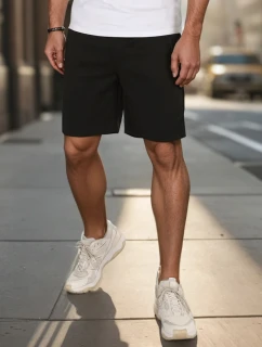 Pánske čierne teplákové šortky FashionStreet SX2474