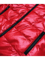 Červená metalická bunda s farebnou podšívkou (W708)