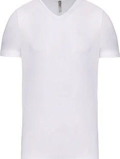 Kariban K 3014 Pánske elastické tričko s výstrihom do V 20.3014 biele