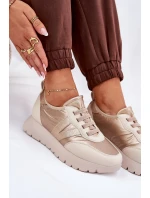 Buty Sportowe Damskie Na Platformie Vinceza 58510 Złote