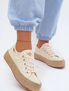 Šnurovacie espadrilky Lee Cooper LCW-26-31-4328 Béžová