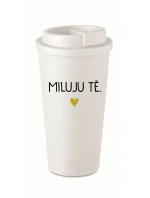 MILUJU TĚ. - bílý termohrnek 475 ml