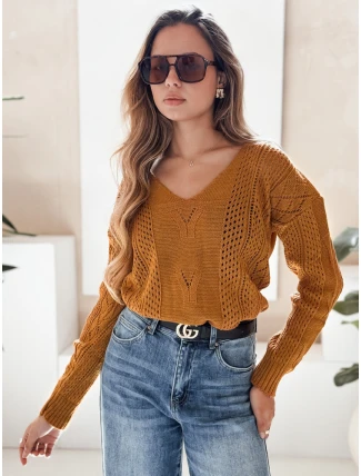 Dámsky sveter DARIA mustard FashionStreet MY1727