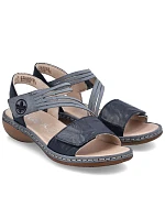 Dámske kožené sandále na suchý zips tmavomodré Rieker 65964-12 Dámske kožené sandále na suchý zips tmavomodré Rieker 65964-12