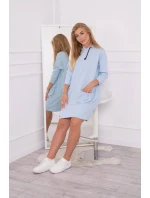 Šaty s kapucňou modré