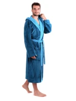 Unisex župan Tampa duo s kapucňou 3959 petrol - Vestis