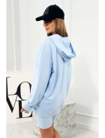 Set 3 v 1 mikina, top a krátke legíny modrý Set 3 v 1 mikina, top a krátke legíny modrý