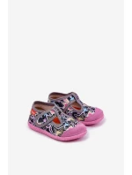 Kapcie Milami Dziecięce Na Rzep Szaro-Różowe Jasimrra