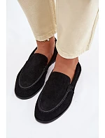 Dámske mokasíny z prírodného semišu Big Star TT274209 Black