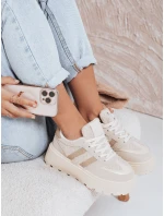 Dámske tenisky s kožušinou na platforme béžovej farby FashionStreet ZY1081