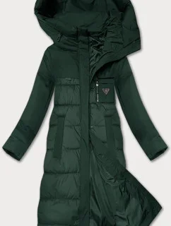 Zimná bunda Libland zo zmiešaných materiálov tmavozelená (7820)