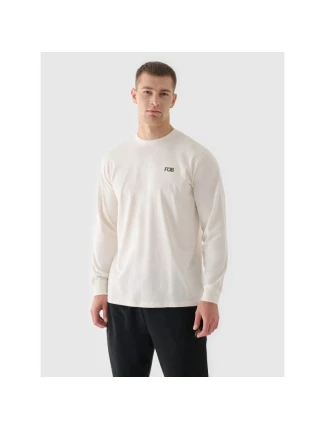 Pánske tričko s nadrozmernou potlačou a dlhým rukávom 4F 4FWAW24TLONM315-11S