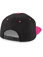 Beechfield B 610C 5-panelová snapbacková čiapka s kontrastným lemom 53.610C čierna/fuchsiová