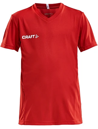 Craft Teamwear Squad Go Jersey Solid Jr Detské športové tričko s výstrihom do V 82.5582 jasne červená Craft Teamwear Squad Go Jersey Solid Jr Detské športové tričko s výstrihom do V 82.5582 jasne červená