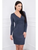 Priliehavé šaty s líniou poprsia v grafitovej farbe