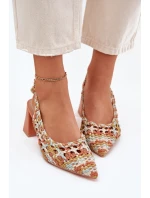 Sandały Z Plecionką Na Słupku Multikolor Ebina