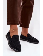 Dámské mokasiny z eko semiše černé Renelia