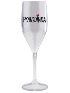 POHODINDA - čirá nerozbitná prosecco sklenice 150 ml