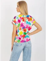 Dámska blúzka WN BZ 4008-3.80 Svetlo modrá s kvetmi - RUE PARIS