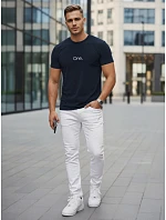 Pánske bavlnené tričko s potlačou tmavomodré FashionStreet NX5125R Pánske bavlnené tričko s potlačou tmavomodré FashionStreet NX5125R