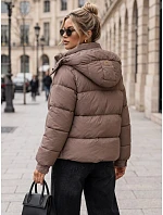 Dámska zimná prešívaná bunda s kapucňou, béžová, FashionStreet TY5748