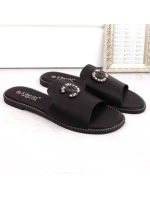 Pohodlné žabky so zirkónmi S.Barski W OLI258A black Pohodlné žabky so zirkónmi S.Barski W OLI258A black