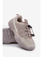 Sneakersy Dziecięce Ze Ściągaczem Jasnobeżowe Nanelita